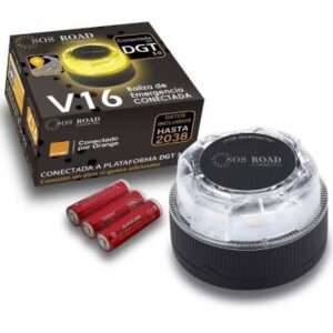 Luz baliza de emergencia para coche SOS Road Connected EL2024 V16/ Homologada/ Base Imantada/ Geolocalizable/ Funciona a Pilas | TecnoSoft art sosr luz20connected20v1620g 1