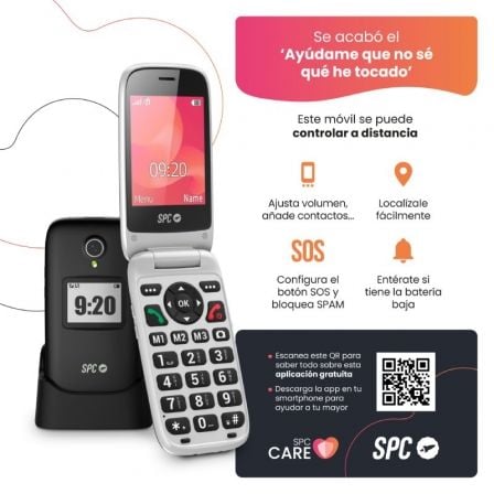 Teléfono Móvil SPC Polaris para Personas Mayores/ 4G/ Negro | TecnoSoft art spc tel20polaris20bk 1