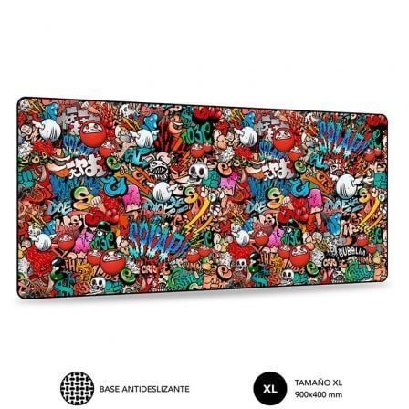 Alfombrilla Subblim 01PUW02 Graffiti XL/ 900 x 400 x 3 mm | TecnoSoft art sub alf20mp 01puw02 1