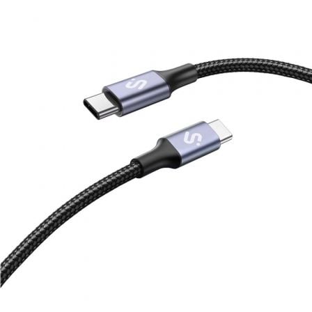 Cable USB 2.0 Tipo-C Subblim Plus/ USB Tipo-C Macho – USB Tipo-C Macho/ Hasta 100W/ 480Mbps/ 2m/ Negro | TecnoSoft art sub cab20subcab c10002 1