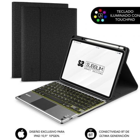 Funda con Teclado Subblim KeyTab Pro BT para Tablet iPad 10.9″ 10a Gen/ Negra | TecnoSoft art sub funda subkt4 btpi03 1