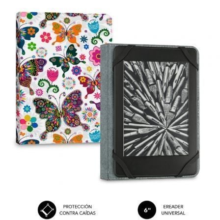 Funda para libro electrónico Subblim 1EC010 Clever Ebook Case 6″ Mariposas | TecnoSoft art sub funda201ec010 1