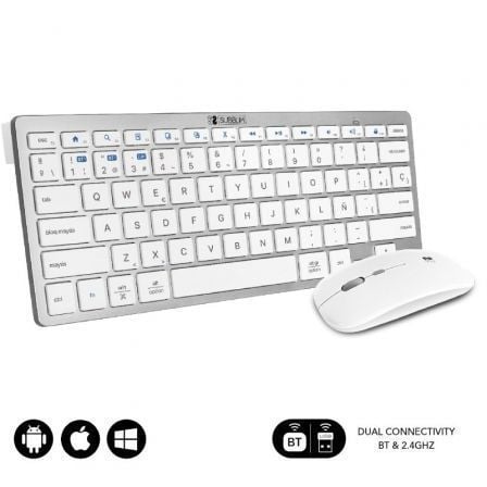 Teclado y Ratón Inalámbrico Subblim OCO010 Combo Multidispositivo Compacto/ Plata | TecnoSoft art sub tec20combo20mult20comp20sv 1