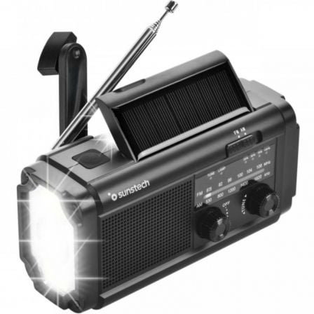 Radio Portátil Sunstech RPE25/ con Batería/ Linterna/ Negra | TecnoSoft art sun radio20rpe2520bk 1