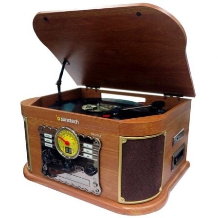 Tocadiscos Sunstech PXRC52CD/ Bluetooth/ Radio FM/ Cassette/ Conversor a MP3 | TecnoSoft art sun tocadiscos20pxrc52cd 1