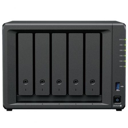 NAS Synology Diskstation DS1525+/ 5 Bahías 3.5″- 2.5″/ 8GB DDR4/ Formato Torre | TecnoSoft art syn nas20ds152520plus 1