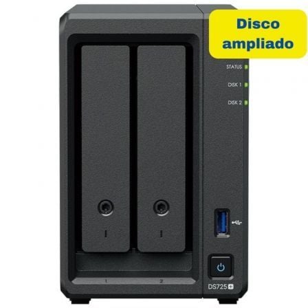 NAS Synology Diskstation DS725+/ 2 Bahías 3.5″- 2.5″/ 4GB DDR4/ 8TB/ Formato Torre | TecnoSoft art syn nas20ds72520plus208tb 1