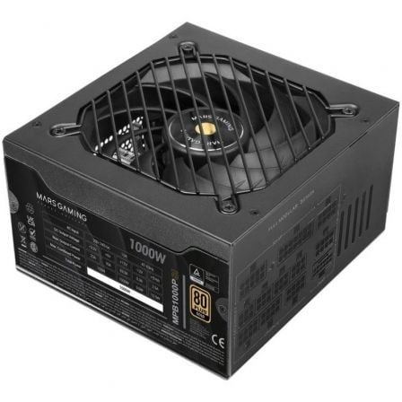 Fuente de Alimentación Mars Gaming MPB1000PSI/ 1000W/ Ventilador 14cm/ ATX 3.1/ PCIe 5.1/ 80 Plus Gold | TecnoSoft art tac fuente20mpb1000psi20bk 1