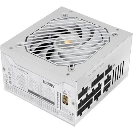 Fuente de Alimentación Mars Gaming MPB1000SIM/ 1000W/ Ventilador 14cm/ ATX 3.1/ PCIe 5.1/ 80 Plus Gold | TecnoSoft art tac fuente20mpb1000sim20wh 1