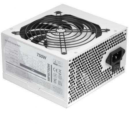 Fuente de Alimentación Mars Gaming MPIII750W/ 750W/ Ventilador 12cm/ Blanca | TecnoSoft art tac fuente20mpiii750w 1