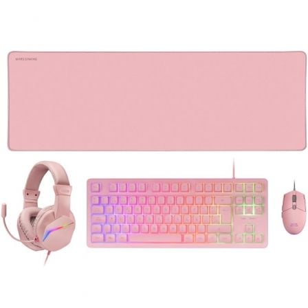 Pack Gaming Mars Gaming MCP-RGB3P/ Teclado RGB + Ratón Óptico + Alfombrilla XXL + Auriculares | TecnoSoft art tac pack20mcp rgb320pk 1