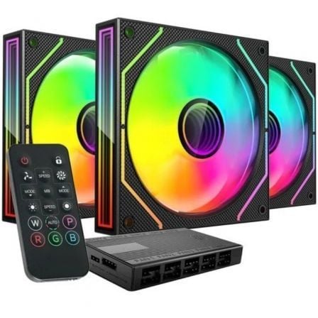 Pack 3 Ventiladores Mars Gaming MF-3DPROKIT/ 12cm + HUB + Mando a Distancia/ ARGB | TecnoSoft art tac ref mf 3dprokit bk 1