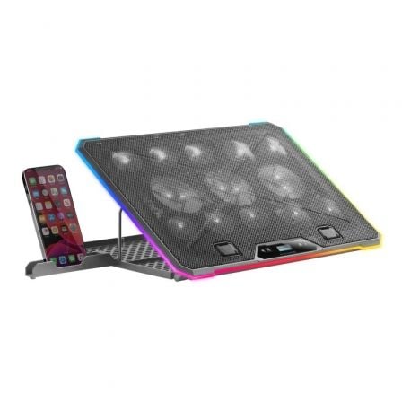 Soporte Refrigerante Mars Gaming MNBC13 para Portátiles hasta 17″/ Iluminación LED | TecnoSoft art tac ref20mnbc1320bk 1
