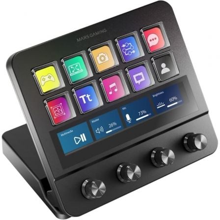 Stream Deck Mars Gaming MSD-PRO/ 10 Teclas LCD + 4 Diales Personalizables/ Negro | TecnoSoft art tac stream20msd pro20bk 1