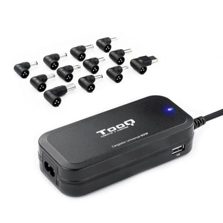 Cargador de Portátil TooQ TQLC-90BS02AT/ 90W/ 2xUSB/ Automático/ 12 Conectores/ Voltaje 12-20V | TecnoSoft art too car20tqlc 90bs02at 1