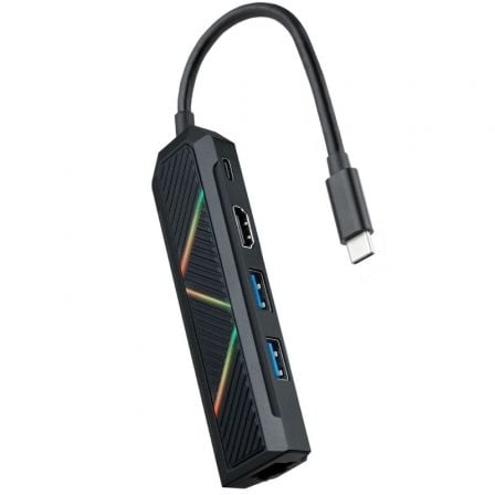 Docking USB Tipo-C Nanocable 10.16.0501/ 2xUSB/ 1xUSB Tipo-C PD/ 1xHDMI/ 1xRJ45/ Negro | TecnoSoft art too hub20102016200501 1