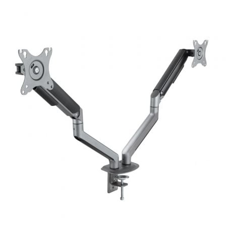 Soporte de Mesa para 2 Monitores TooQ DB4132TNR-G/ Giratorio/ Inclinable/ hasta 9kg | TecnoSoft art too soporte20db4132tnr g 1