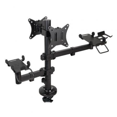 Soporte de Mesa para 2 Monitores, TPV, Impresora, Términal y Lector TooQ TQPM0002/ Giratorio/ Inclinable/ hasta 9kg | TecnoSoft art too soporte20tqpm0002 1