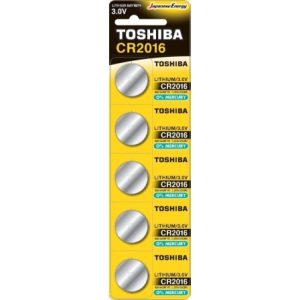 Pack de 5 Pilas de Botón Toshiba CR2016/ 3V | TecnoSoft art tos pila cr2016t bl5 1