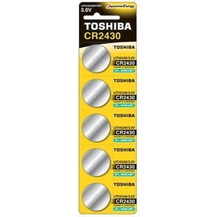 Pack de 5 Pilas de Botón Toshiba CR2430/ 3V/ Alcalinas | TecnoSoft art tos pila20cr243020bl5 1