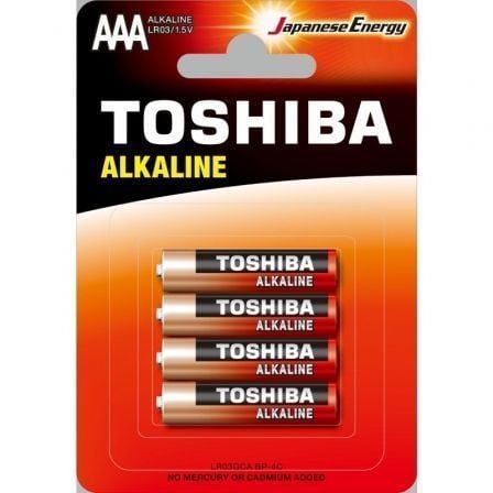Pack de 4 Pilas AAA Toshiba Alkaline LR03/ 1.5V/ Alcalinas | TecnoSoft art tos pila20r0320eco2059492220bl4 1