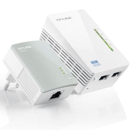 Adaptador Powerline TP-Link TL-WPA4220KIT 300Mbps/ Alcance 300m/ Pack de 2 | TecnoSoft art tpl plc20300mb20kit20ext 1