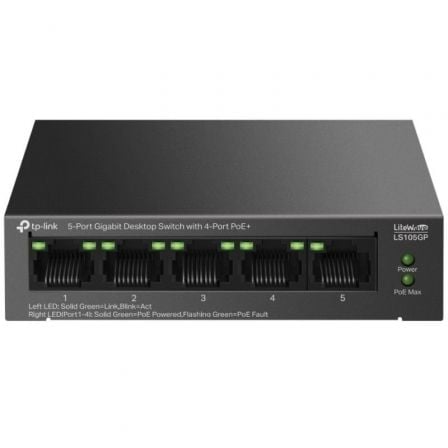 Switch TP-Link LS105GP 5 Puertos/ RJ-45 10/100/1000 PoE+ | TecnoSoft art tpl switch20ls105gp 1