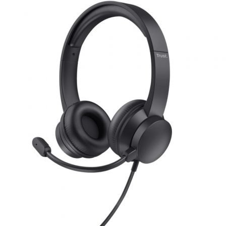 Auriculares Trust HS-150/ con Micrófono/ Jack 3.5/ Negros | TecnoSoft art tru aur20hs 15020bk 1