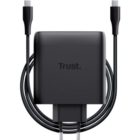 Cargador de Pared GaN Trust Maxo 100W/ 2xUSB Tipo-C/Incluye Cable USB Tipo-C/ 100W | TecnoSoft art tru carga20maxo20100w202c20bk 1