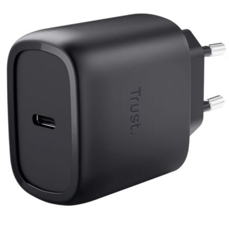 Cargador de Pared GaN Trust Maxo 45W/ 1xUSB Tipo-C/ 45W | TecnoSoft art tru carga20maxo2045w20bk 1