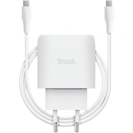 Cargador de Pared GaN Trust Maxo 45W/ 1xUSB Tipo-C/ Incluye Cable USB Tipo-C/ 45W | TecnoSoft art tru carga20maxo2045w20wh20c 1
