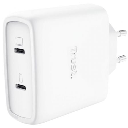 Cargador de Pared GaN Trust Maxo 65W 25526/ 2xUSB Tipo-C/ Incluye Cable USB Tipo-C/ 65W | TecnoSoft art tru carga20maxo2065w20wh202c 1