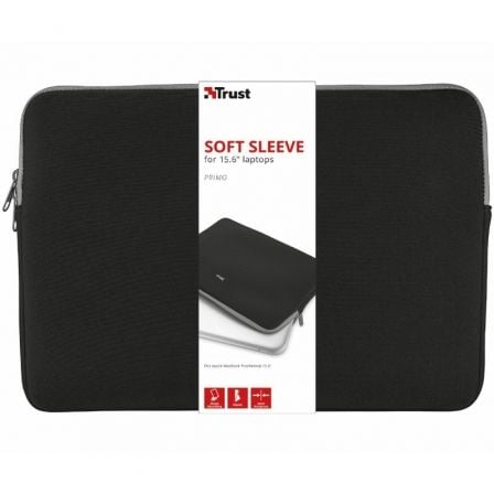 Funda Trust Primo para Portátiles hasta 15.6″/ Negra | TecnoSoft art tru funda2021248 1