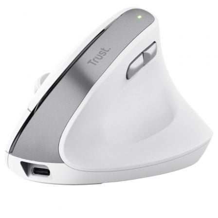 Ratón Vertical Inalámbrico Trust Bayo II/ Batería recargable/ Hasta 2400 DPI/ Blanco | TecnoSoft art tru mou20bayo20ii20wir20wh 1