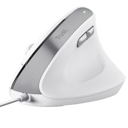 Ratón Vertical Trust Bayo II/ Hasta 2400 DPI/ Blanco | TecnoSoft art tru mou20bayo20ii20wired20wh 1