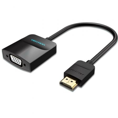 Conversor Vention 42444/ HDMI Macho – VGA Hembra/ Jack 3.5 Hembra/ 15cm/ Negro | TecnoSoft art ven adp2042444 1