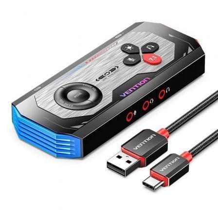 Tarjeta de Sonido Gaming con Amplificador Vention CVAB0/ USB Tipo-C Macho – 3xJack 3.5 Hembra | TecnoSoft art ven adp20cvab0 1