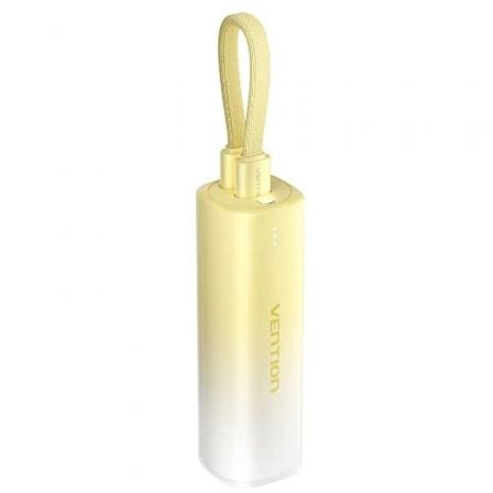 Powerbank 5000mAh Vention FHWY0/ 20W/ Amarilla/ Incluye Cable USB Tipo-C y Lightning | TecnoSoft art ven bat20fhwy0 1