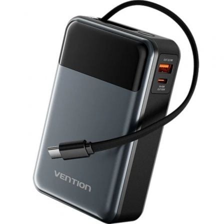 Powerbank 20000mAh Vention FHYB0/ 65W/ Gris/ Incluye Cable USB Tipo-C | TecnoSoft art ven bat20fhyb0 1