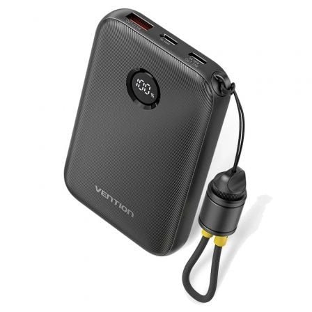 Powerbank 10000mAh Vention FKAB0-C/ 22.5W/ Negra/ Incluye Cable USB Tipo-C | TecnoSoft art ven bat20fkab0 c 1