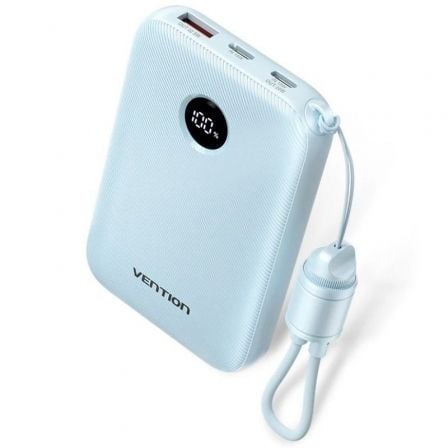 Powerbank 10000mAh Vention FKAL0-C/ 22.5W/ Azul/ Incluye Cable USB Tipo-C | TecnoSoft art ven bat20fkal0 c 1