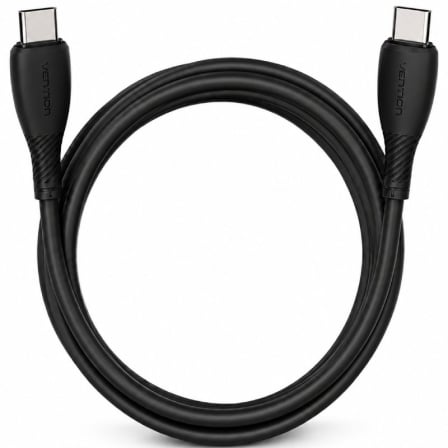 Cable USB 2.0 Tipo-C Vention TRVBH/ USB Tipo-C Macho – USB Tipo-C Macho/ Hasta 60W/ 480Mbps/ 2m/ Negro | TecnoSoft art ven cab trvbh 1