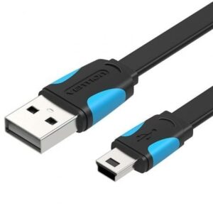Cable USB 2.0 Vention VAS-A14-B100/ Mini USB Macho – USB Macho/ 480Mbps/ 1m/ Azul y Negro | TecnoSoft art ven cab vas a14 b100 1