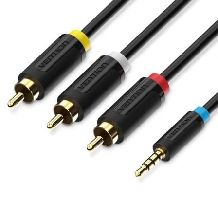 Cable Estéreo Vention BCBBG/ Jack 3.5 Macho – 3x RCA Macho/ 1.5m/ Negro | TecnoSoft art ven cab20bcbbg 1