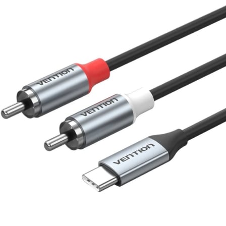 Cable Estéreo Vention BIKHH/ USB Tipo-C Macho – 2x RCA Macho/ 2m/ Gris | TecnoSoft art ven cab20bikhh 1