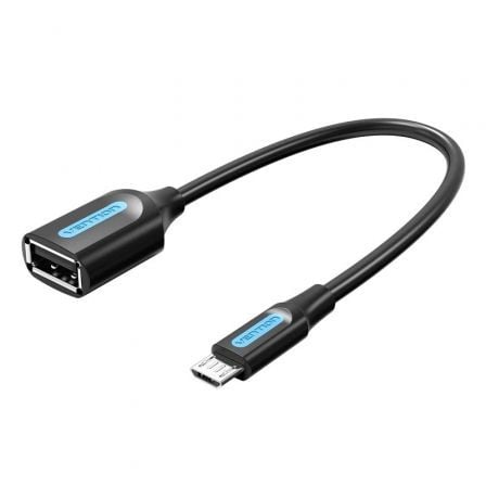 Cable USB 2.0 Vention CCUBB/ MicroUSB Macho – USB Hembra/ 480Mbps/ 15cm/ Negro | TecnoSoft art ven cab20ccubb 1