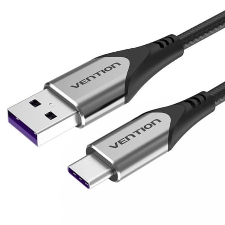 Cable USB 2.0 Tipo-C Vention COFHG/ USB Tipo-C Macho – USB Macho/ Hasta 100W/ 480Mbps/ 1.5m/ Gris | TecnoSoft art ven cab20cofhg 1