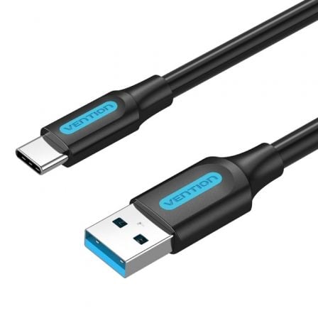 Cable USB 3.0 Tipo-C Vention COZBG/ USB Macho – USB Tipo-C Macho/ Hasta 60W/ 5Gbps/ 1.5m/ Negro | TecnoSoft art ven cab20cozbg 1