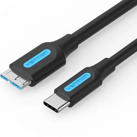 Cable USB 3.0 Vention CQABD/ microUSB Macho – USB Tipo-C Macho/ 5Gbps/ 50cm/ Negro | TecnoSoft art ven cab20cqabd 1