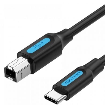 Cable USB 2.0 Impresora Vention CQUBF/ USB Tipo-B Macho – USB Tipo-C Macho/ 480Mbps/ 1m/ Negro | TecnoSoft art ven cab20cqubf 1